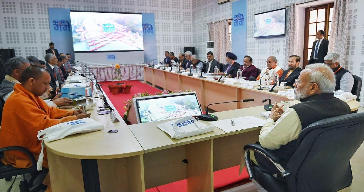  Prime Minister Narendra Modi attends the Ganga Council Meeting, in Kanpur. (PTI Photo)