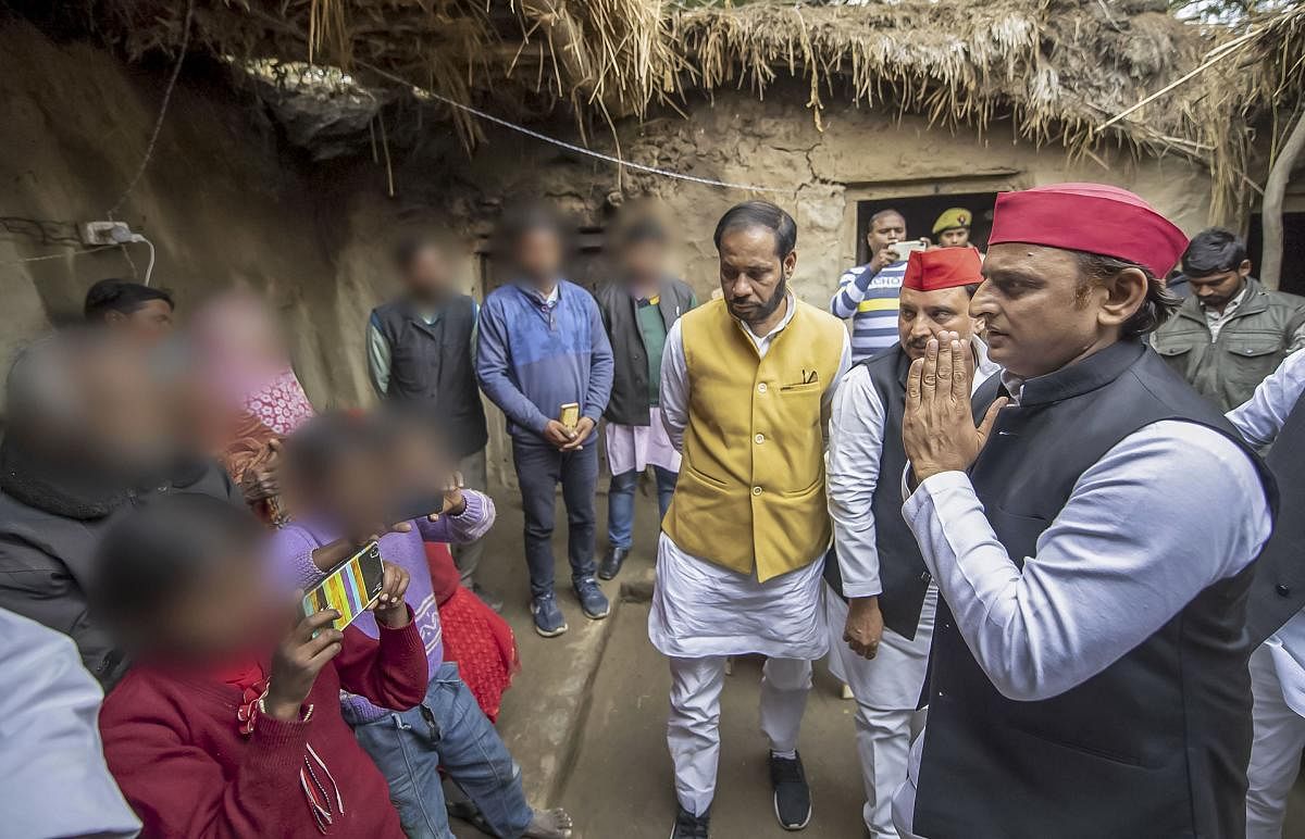 Yadav, who arrived at the victim's village under the Bihar police station area here, said, "Our party will fight for justice to the family of the rape victim." Photo/PTI