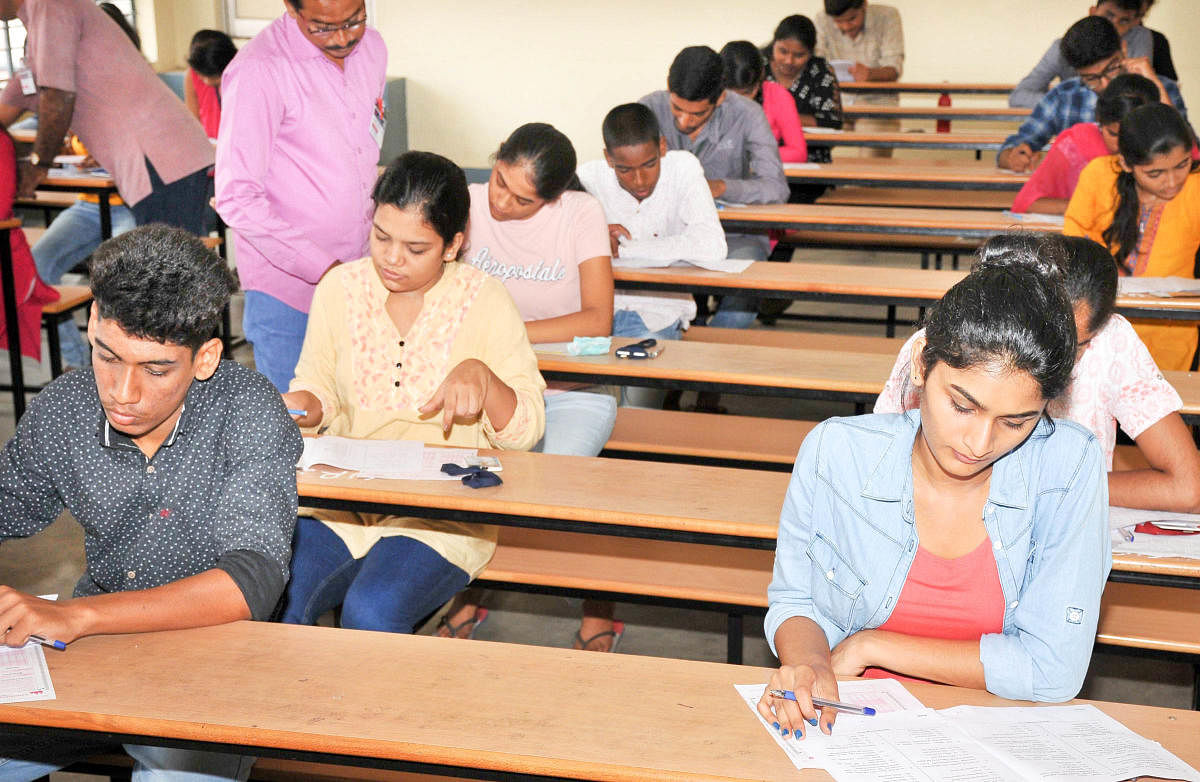 Every year, around 2.1 lakh students register for CET. A majority of them are from rural areas. dh file photo