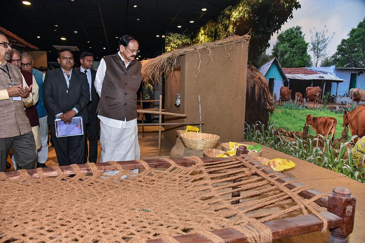 Vice President M Venkaiah Naidu visit the National Dairy Development Board (NDDB) campus during the 40th Foundation Day celebrations of Institute of Rural Management, Anand (IRMA), in Anand, Gujarat, Dec. 14, 2019. (PTI Photo)