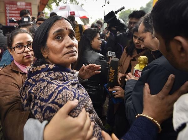 Nirbhaya rape case victim's mother outside the Patiala House Court in New Delhi, Friday, Dec. 13, 2019. (PTI photo)
