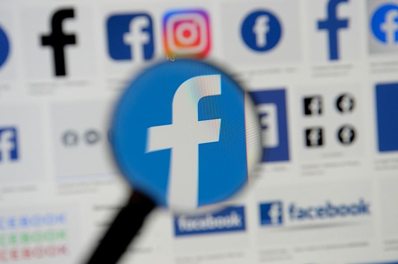 Facebook logos are seen on a screen in this picture illustration taken. (Reuters Photo)