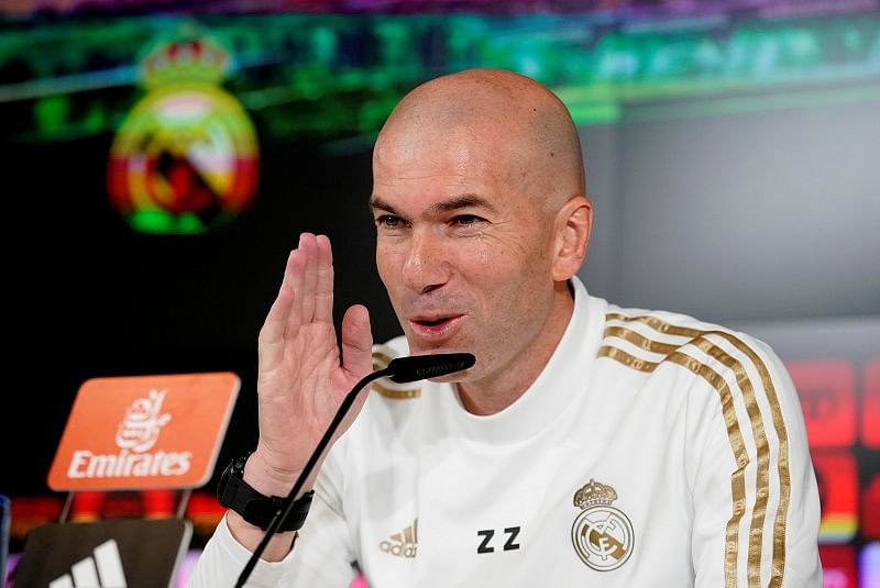  Real Madrid coach Zinedine Zidane during the press conference. (Reuters Photo)
