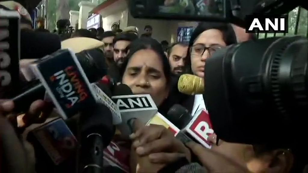 "The court is only looking at their (convicts) rights and not ours. There is no guarantee that a judgement will be given on next date," Nirbhaya's mother Asha Devi told ANI.  Photo/ANI