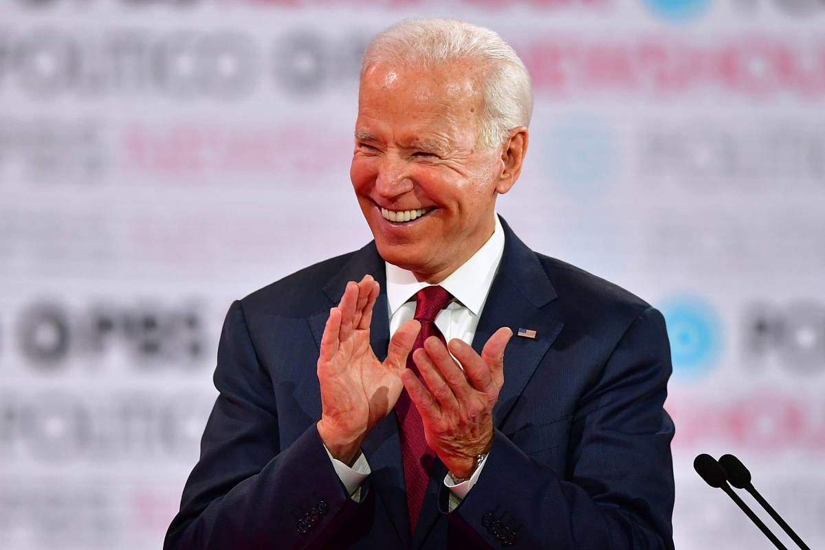 Democratic presidential hopeful former Vice President Joe Biden during the sixth Democratic primary debate of the 2020 presidential campaign at Loyola Marymount University in Los Angeles, California.