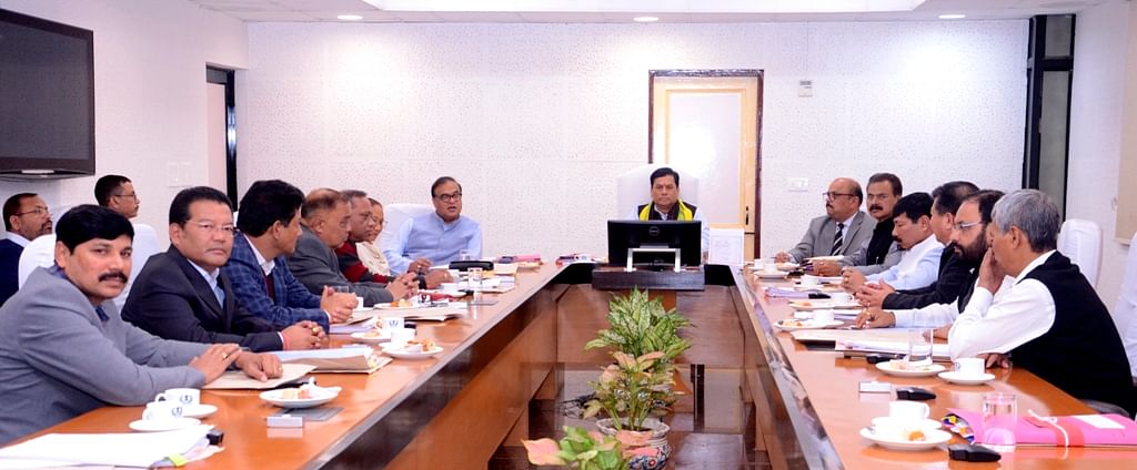 Assam governement cabinet meeting in Guwahati on Saturday. (Photo credit: Assam government)