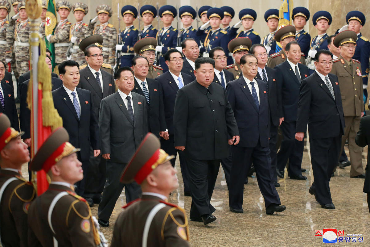 North Korean leader Kim Jong Un with other leaders. (Reuters file photo)