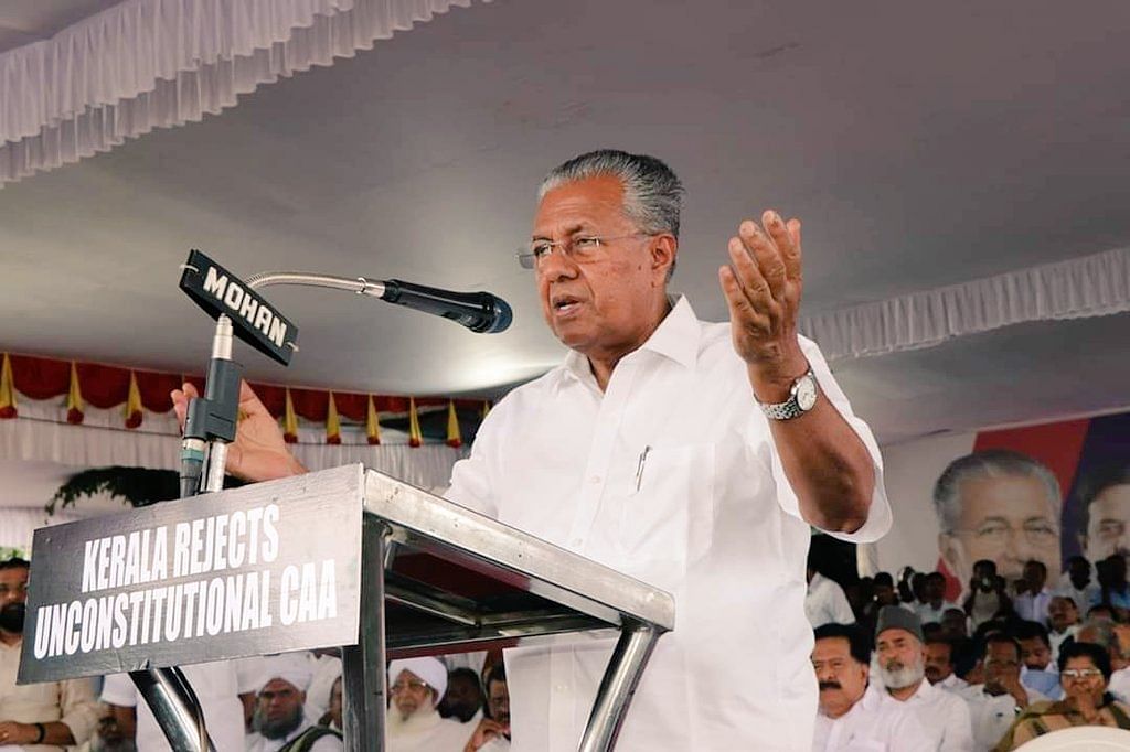 Even as the left-front government in Kerala made a call to boycott the new citizenship law, it faced embarrassment as an earlier order of the Kerala General Administration Department stating that NPR preparation would be initiated in Kerala in April-May 2020 as part of Census remained intact. Photo/Twitter (@vijayanpinarayi)