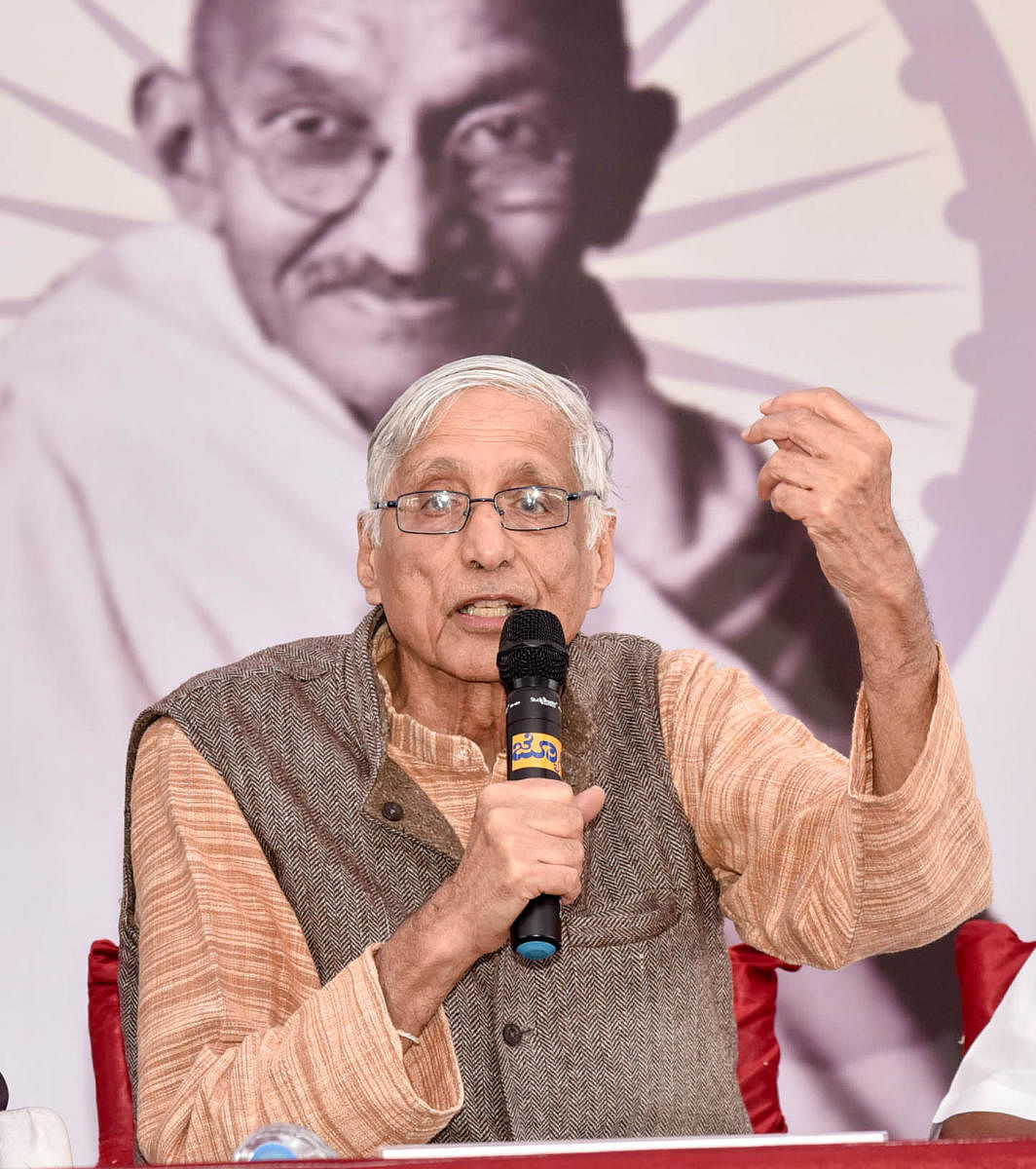 Gandhiji's first satyagraha was against the forceful registration of citizens in South Africa, said Mahatma Gandhi's grandson Rajmohan Gandhi.