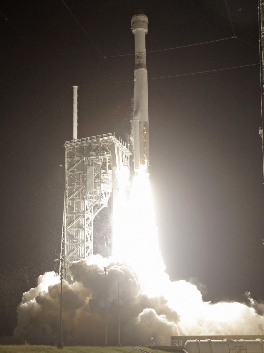 A United Launch Alliance Atlas V rocket carrying the Boeing Starliner crew capsule on an Orbital Flight Test to the International Space Station lifts off from Space Launch Complex 41 at Cape Canaveral Air Force station. (PTI file photo)