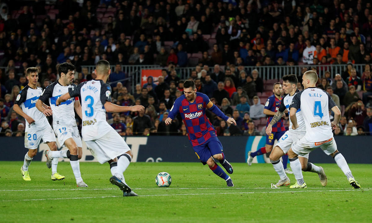 Barcelona's Lionel Messi in action. (Reuters photo)