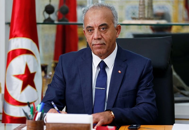 Tunisian Prime minister designate Habib Jemli poses for a picture during an interview with Reuters in Tunis. (Reuters Photo)