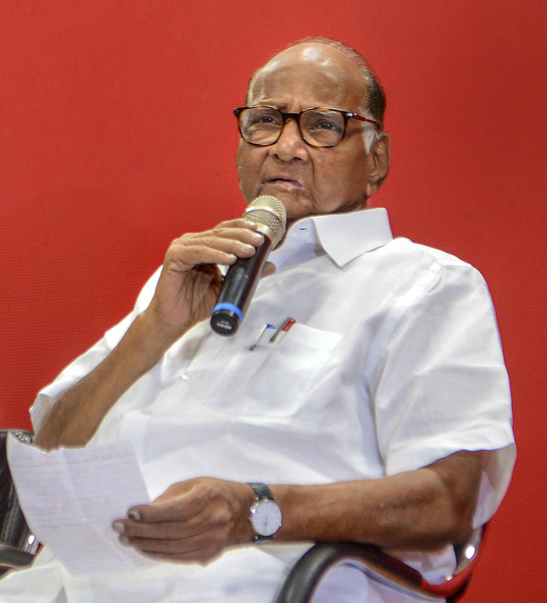 NCP chief Sharad Pawar in a press conference in Mumbai claimed surprise over PM Narendra Modi's NRC statement.  PTI