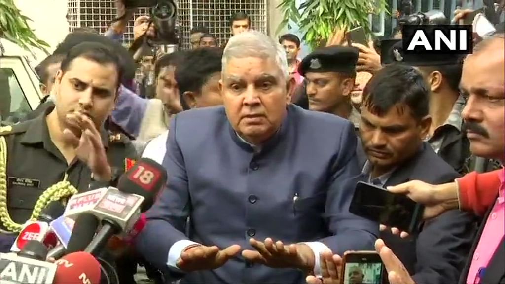 The Governor, who reached the University at around 10.30 am to attend the annual convocation in his capacity as the Chancellor, had been waiting at the gate for more than an hour. Photo/ANI