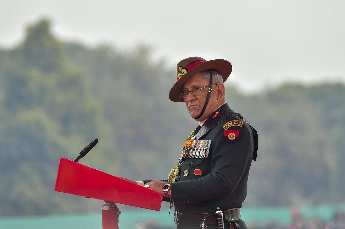 Rawat, who is due to retire on December 31 as Army Chief, is tipped to be India's first Chief of Defence Staff who will be the single-point military adviser to the government on tri-services matters. PTI file photo