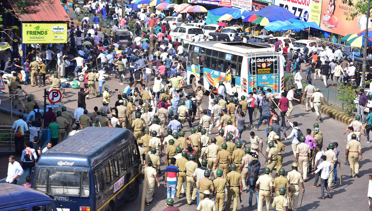 Two persons were killed after police opened fire during a protest against the Citizenship (Amendment) Act, in Mangaluru on December 19. DH File Photo