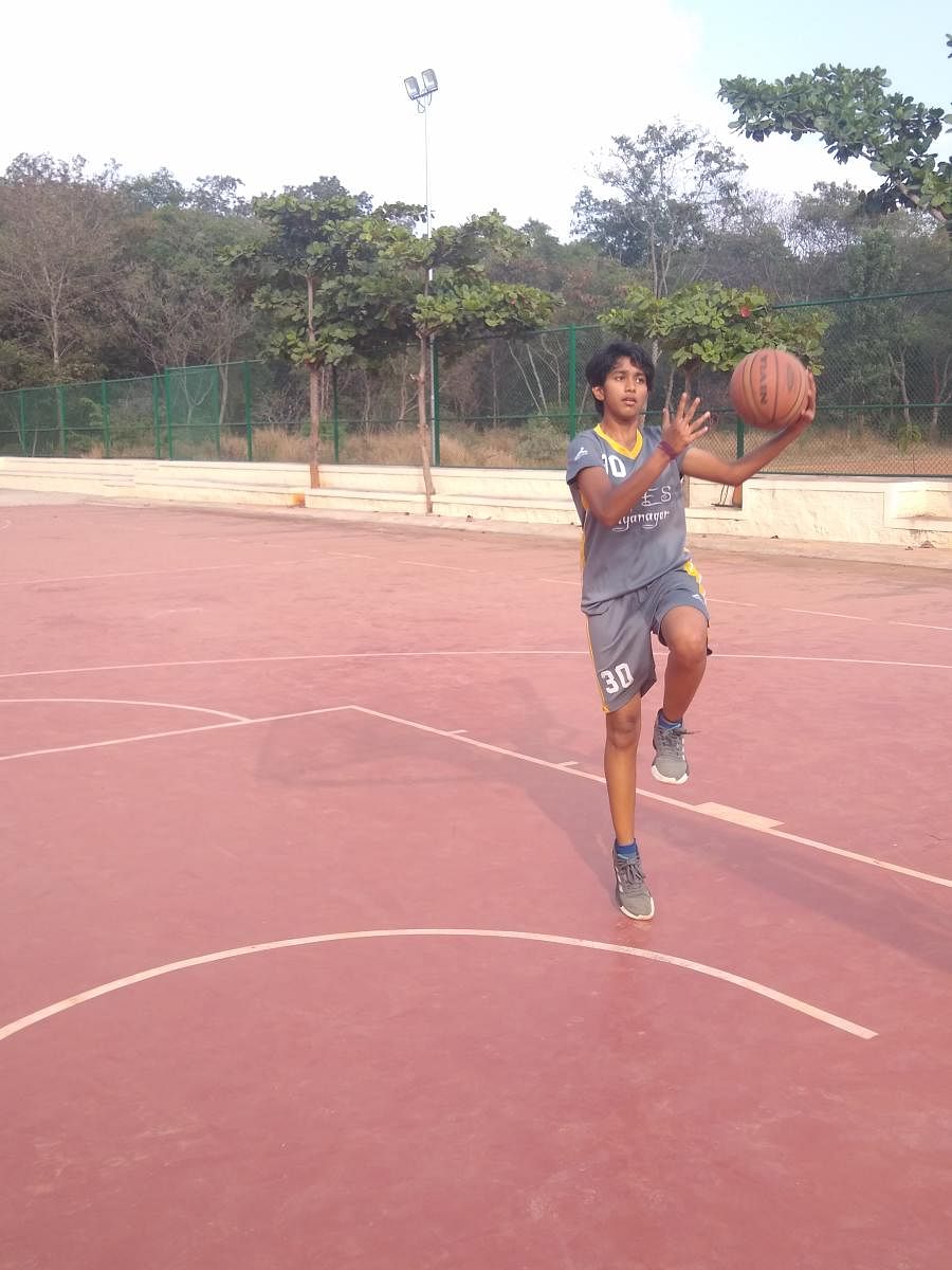 DYES Vidyanagar’s Sanjana N Kumar wants to make a career in basketball in future.