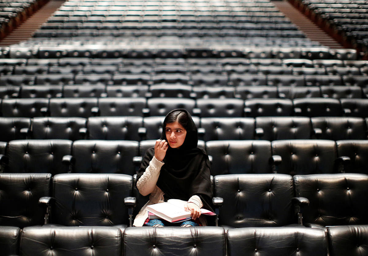 Malala, daughter of Ziauddin Yousafzai, spoke against the world most dangerous terrorist organisation through her blogs on the BBC Urdu website under the pseudonym Gul Makai, against the oppression faced by them in Swat Valley, Pakistan. (Photo by Reuters
