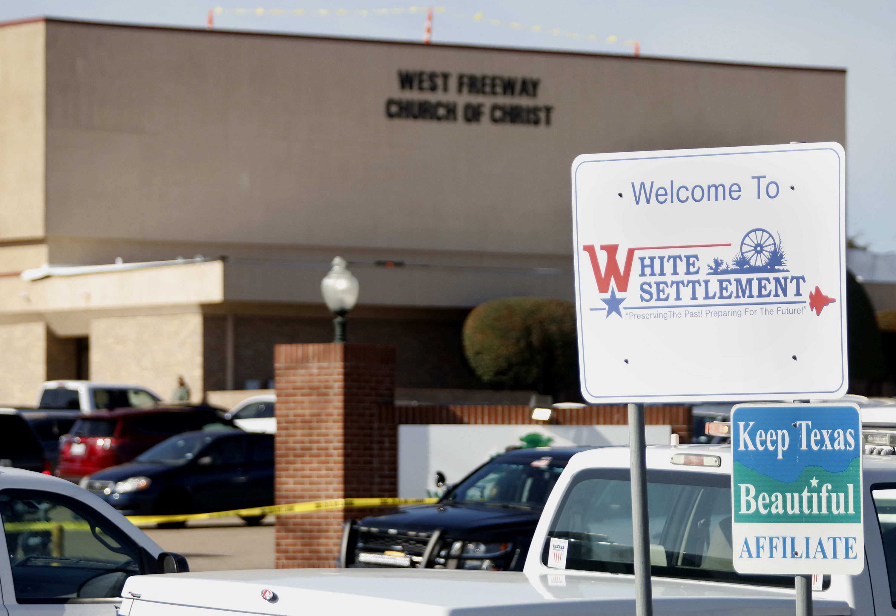 An exterior view of West Freeway Church of Christ where a shooting took place during services on December 29, 2019 in White Settlement, Texas. (AFP Photo)