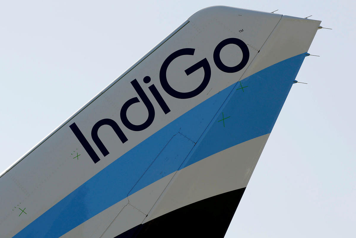 A logo of IndiGo Airlines (Reuters Photo)