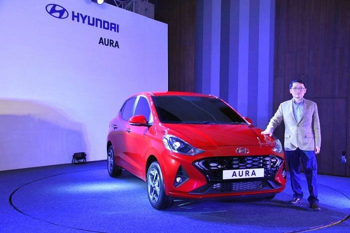 SS Kim, MD & CEO, HMIL at the unveiling of the new Hyundai Aura (File Photo)