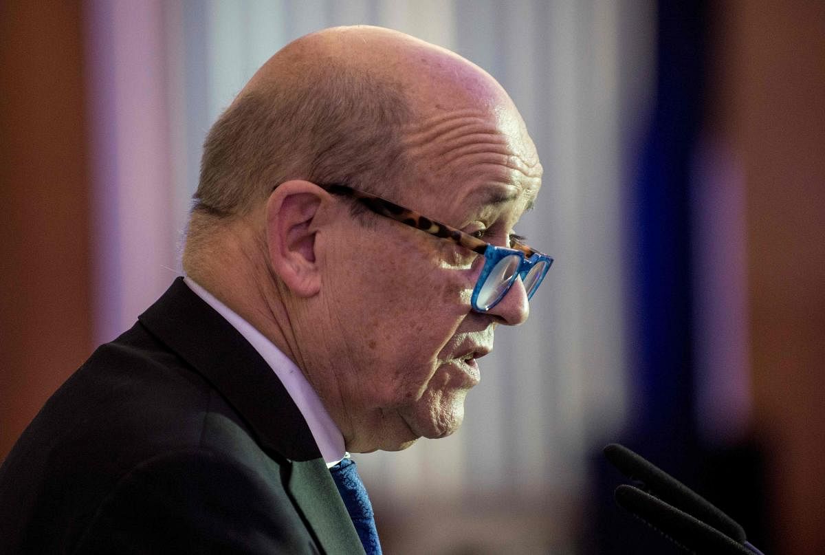 French Foreign Minister Jean-Yves Le Drian said he had discussed the issue with his Chinese and German colleagues. (AFP photo)