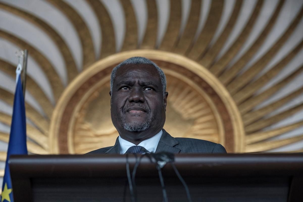 The Chairperson of the African Union, Moussa Faki Mahamat (Photo Credit: AFP)
