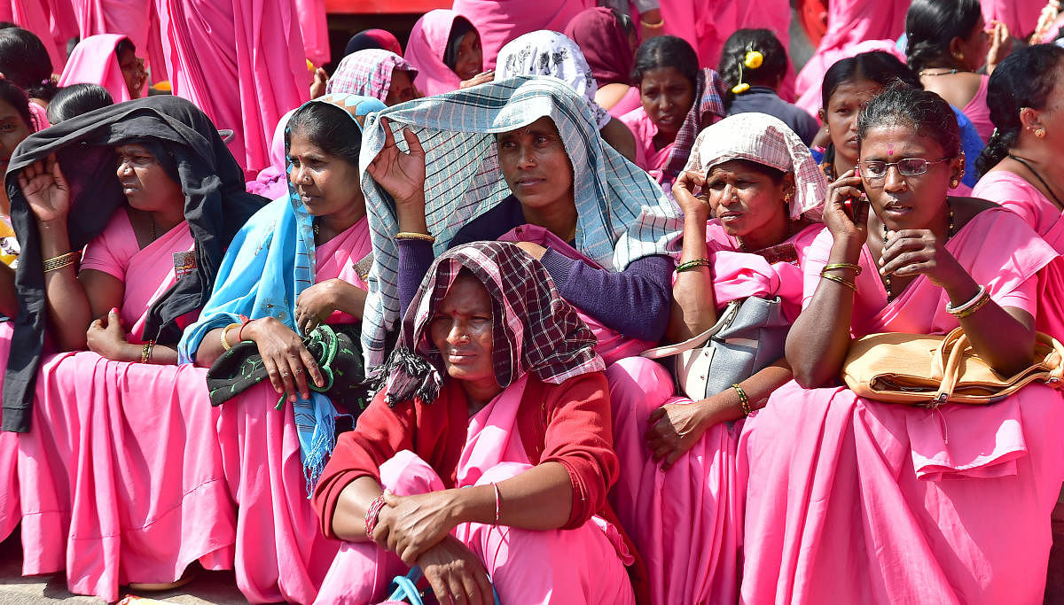 Asha workers have been on an indefinite protest since Friday. Among the demands was that they must be paid adequately if involved in gathering data for surveys or be exempted from the duty.