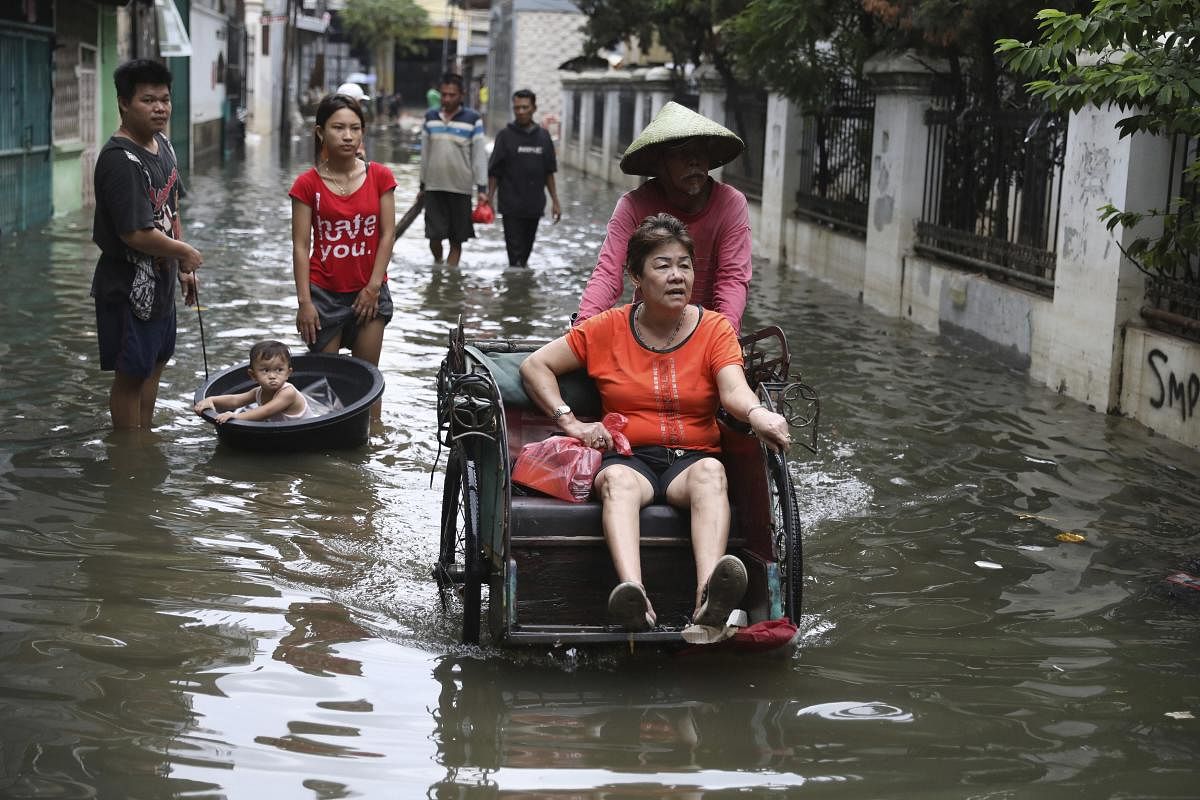 Tens of thousands in Jakarta were still unable to return to their waterlogged homes after some of the deadliest flooding in years hit the enormous capital region, home to about 30 million. Photo/ap