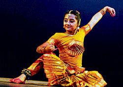 Megha, a student of Abhinay School of Dance & Music performs Bharatanatyam.