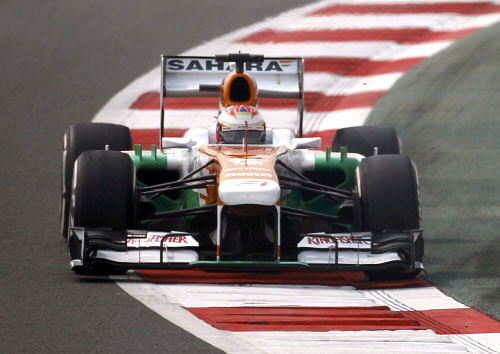 Force India in action.