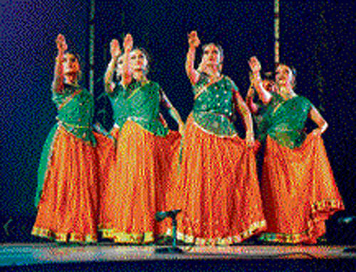 Chethana Hari performs with her troupe.