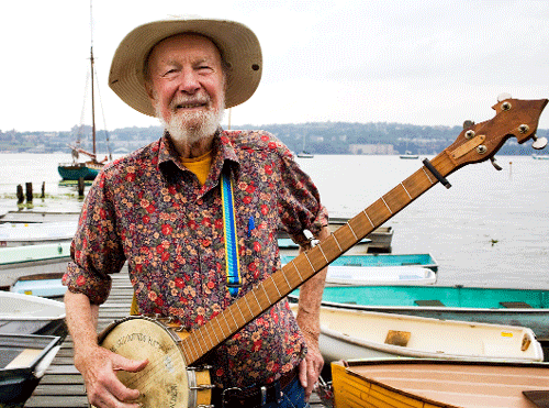 a legend: Pete Seeger, a singer and songwriter who spearheaded a folk revival and spent a life championing folk music as both a vital heritage and a catalyst for political action, died on Monday. nyt