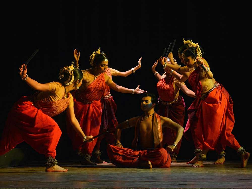 The Odissi Vision and Movement Centre Ensemble, Kolkata, presented "Chaturvidh" under the direction of Sharmila Biswas.