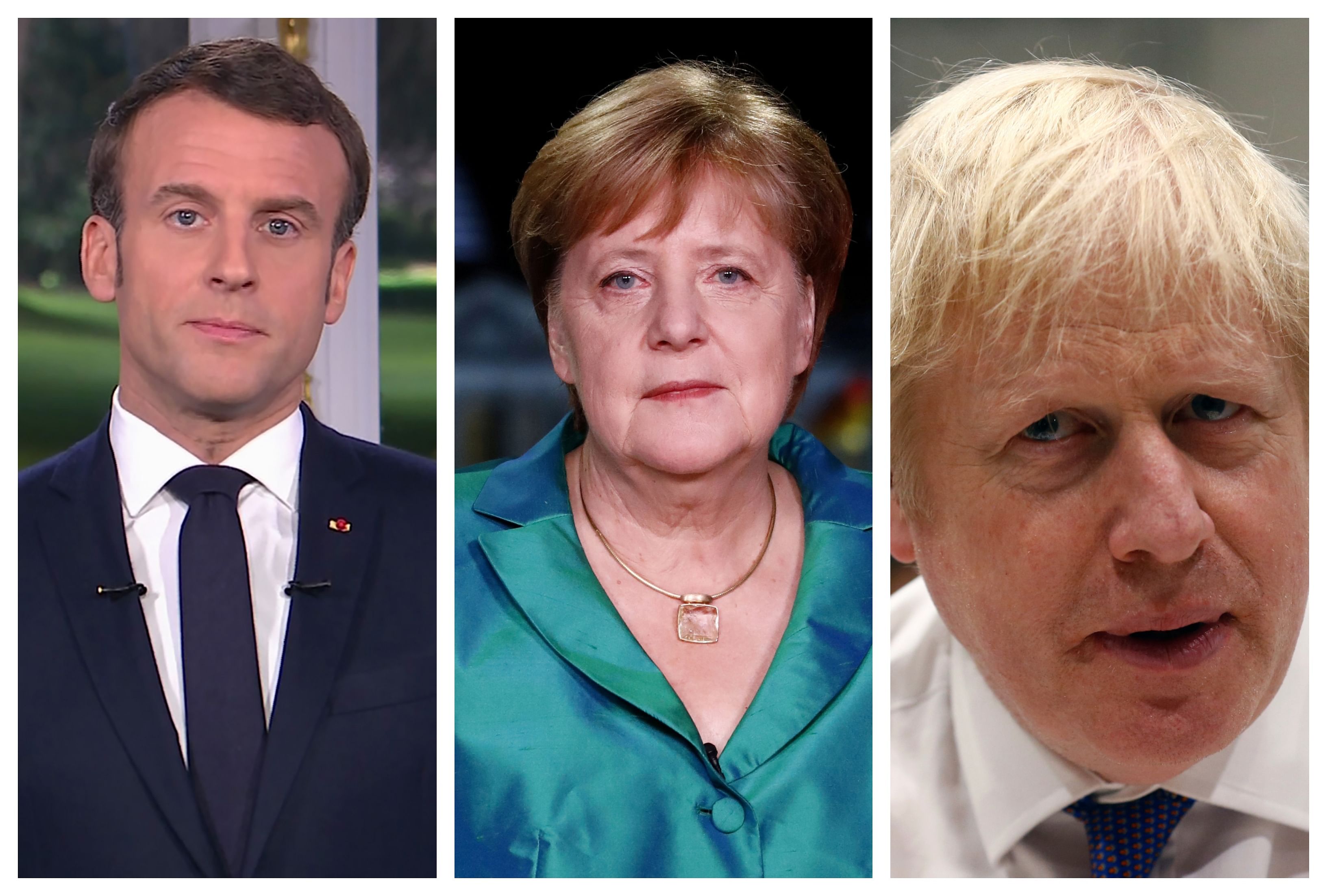 French President Emmanuel Macron, German Chancellor Angela Merkel, British Prime Minister Boris Johnson. (Photo/Agencies)