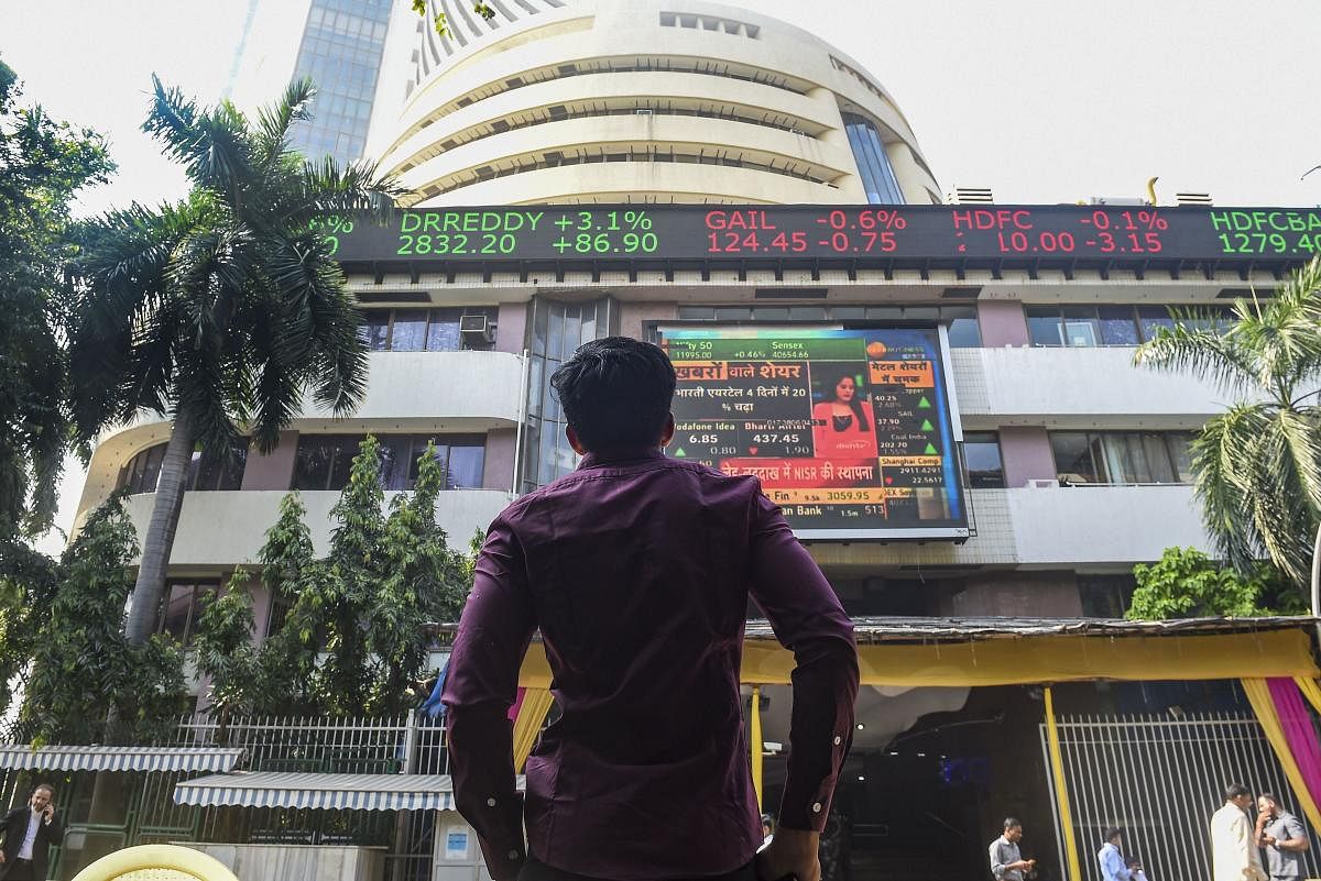 On Monday, the market breadth was heavily negative, with 593 advances compared with 1,935 declines. (PTI photo)