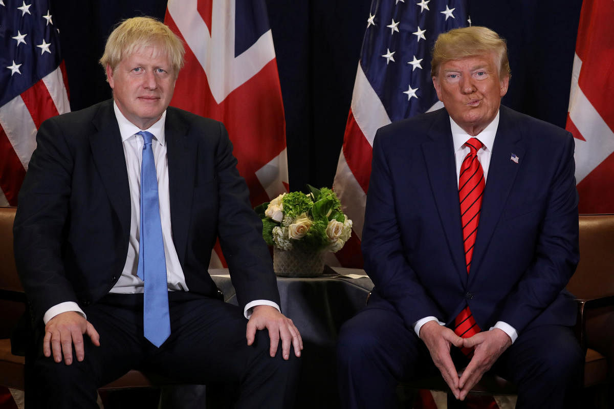 U.S. President Donald Trump holds a bilateral meeting with British Prime Minister Boris Johnson on the sidelines of the annual United Nations General Assembly in New York City, New York, U.S., September 24, 2019. (Reuters Photo)