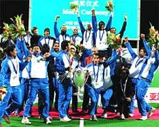 Indian hockey team after winning the Asian Champions Trophy.