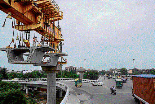 The viaduct over Modi Mill flyover coming up. dh photo