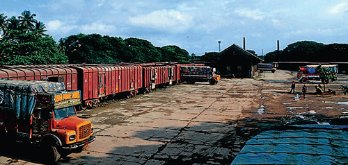 The railway goods shed at Bunder in Mangalore. DH photo
