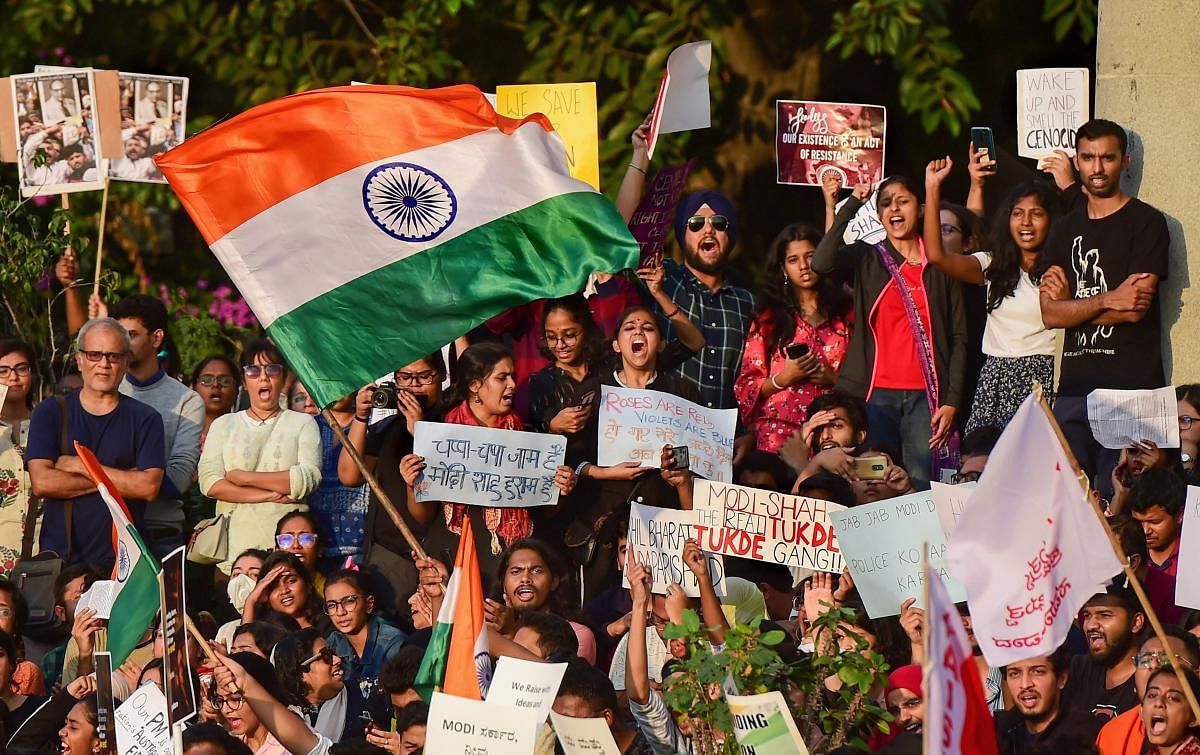 Students from across the city on Monday staged protests to condemn the attack on their counterparts at Jawaharlal Nehru University (JNU) and demanded action against the goons who entered the campus of the premier institution. PTI File Photo