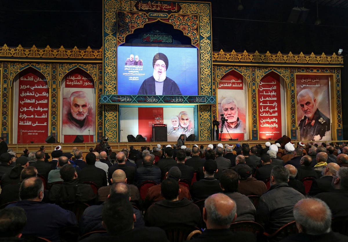 While there were rounds of an attack on Israel, Hezbollah chief restricted his respone to the US only. (Reuters Photo)