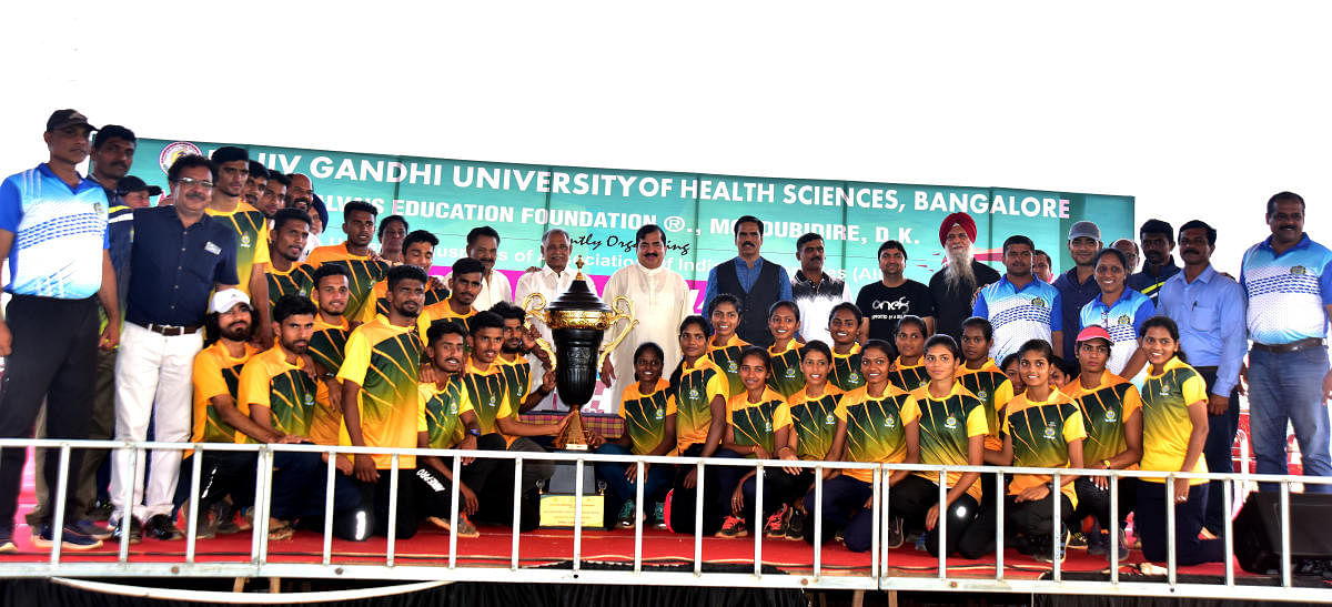 Mangalore University won the the 80th five-day All India Inter-University Athletics Championship, held at Moodbidri on Monday. DH PHOTO