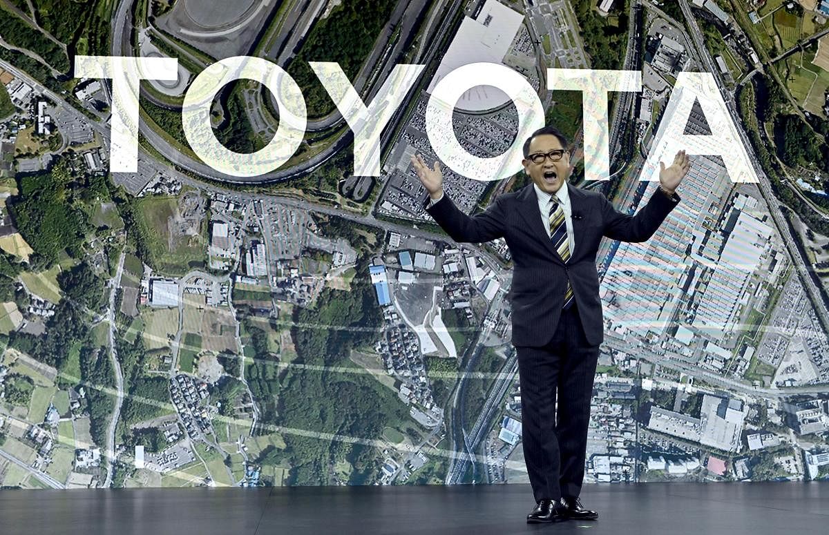 Toyota Motor Corporation President and CEO Akio Toyoda speaks during a Toyota press event for CES 2020. (Photo Credit: AFP)
