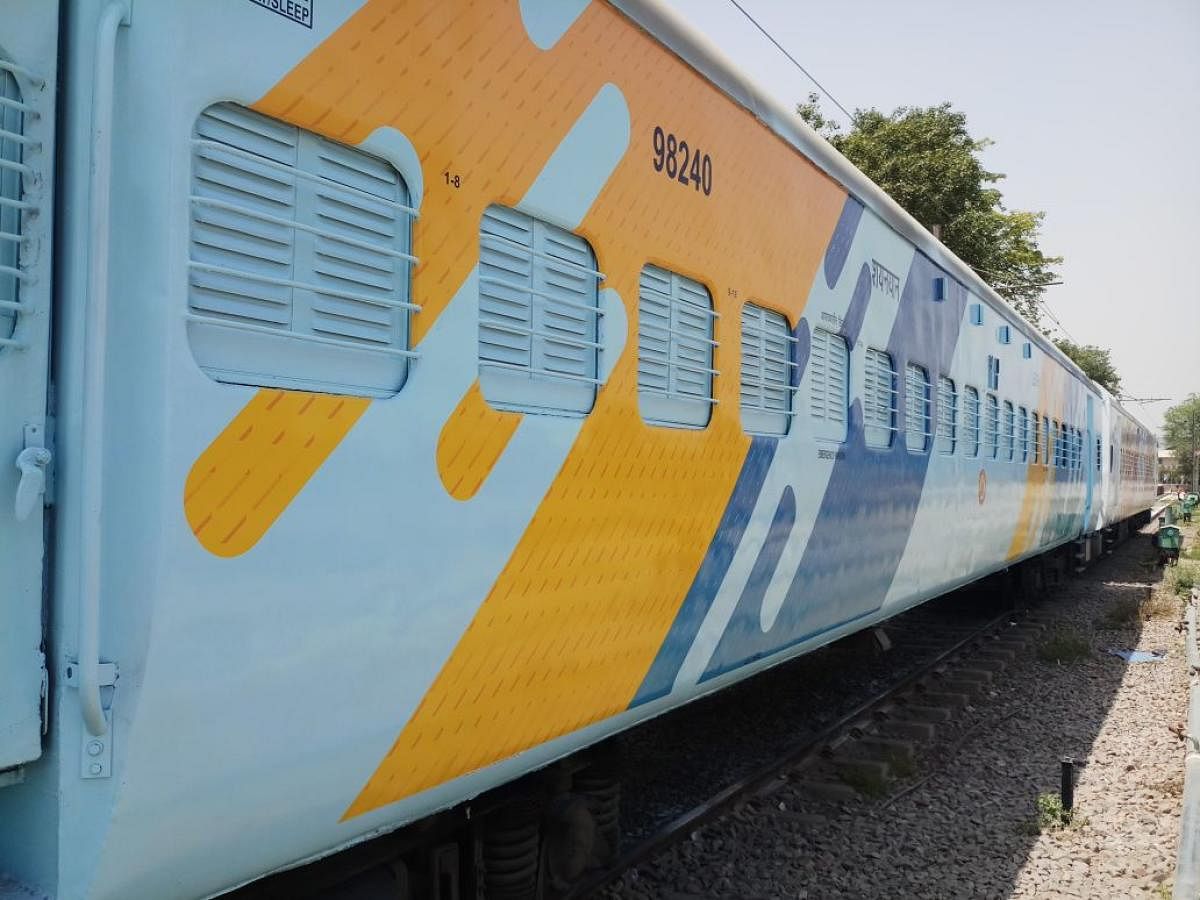 Railway Minister Piyush Goyal on Wednesday here inspected the first set of coaches sporting a new mix of colours — light blue, saffron and yellow.