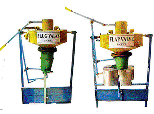 The two models, Flap Valve type and Plug Valve type,  developed by Prof Sajjan Rao for cheap disposal of human waste in trains.
