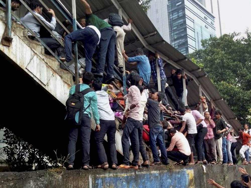 The stampede took place at the North-end foot-over bridge at the Elphinstone Road station on the Western Railway suburban network. PTI Photo