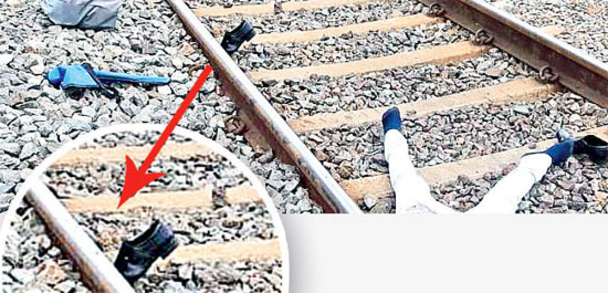 Suresh was mowed down by a train after his shoe got stuck under the track.