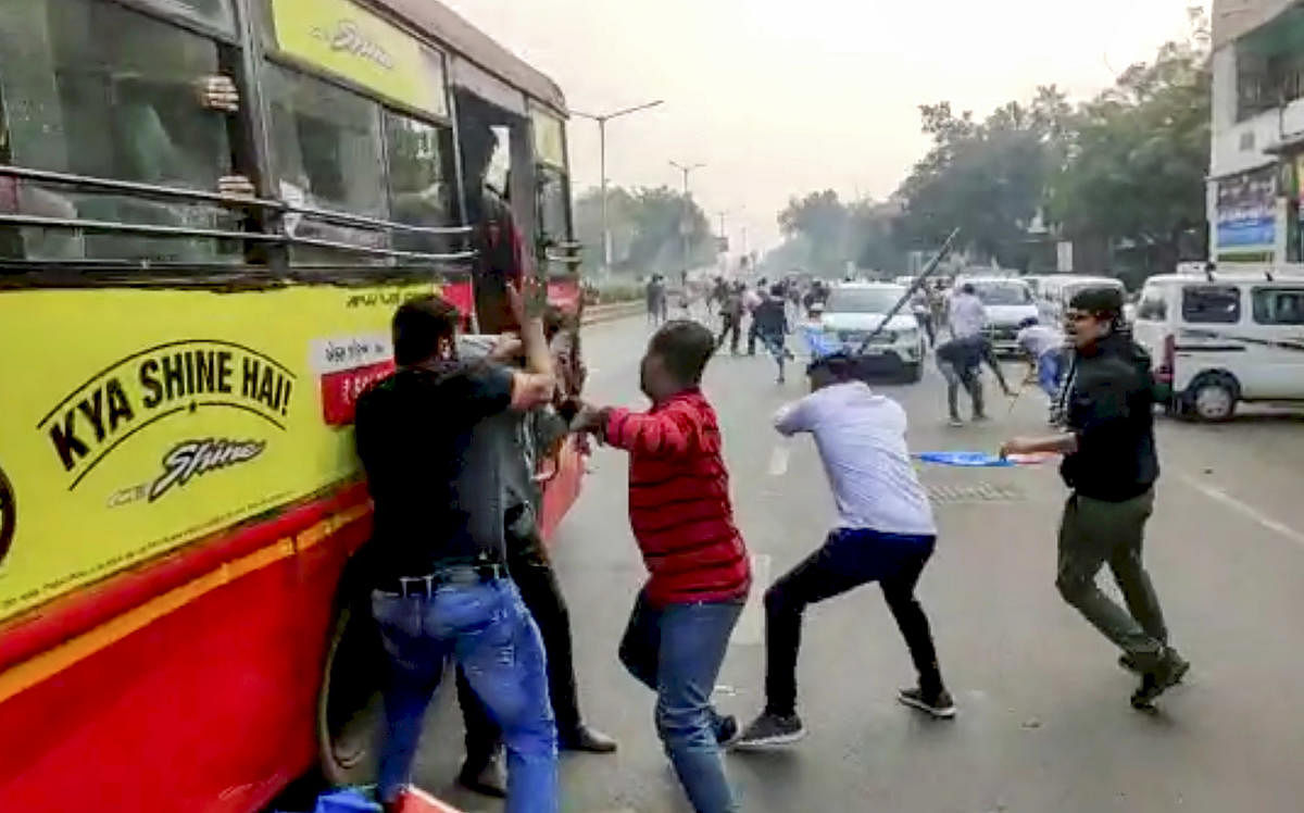 The police said that a group of NSUI members had gathered in front of the ABVP office in Paldi for protesting against the violence at JNU in Delhi when the clash erupted and turned violent. Credit: PTI