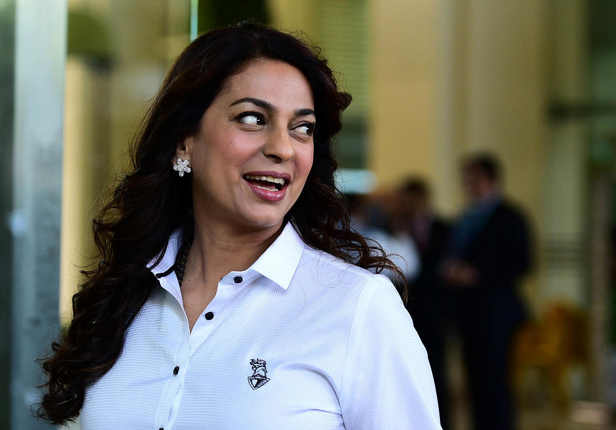Actor Juhi Chawla at IPL auctions. (DH Photo)